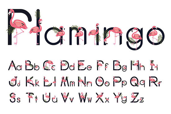 flamingo graphic letter